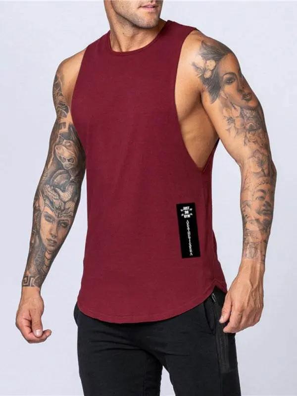 Men's Stylish Solid Color Sleeveless Sports Tank - Breathable Comfort for Active Days - MENLL
